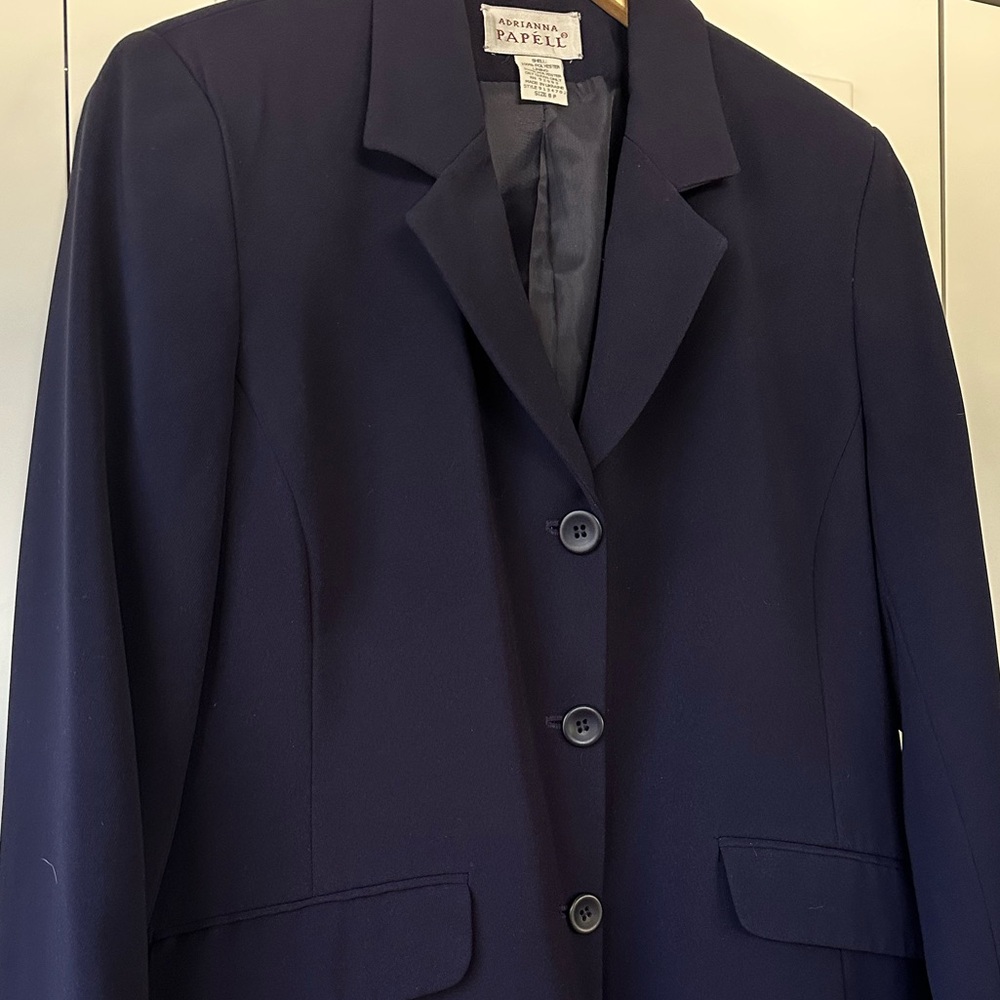 Adrienne Papell Navy Women's Blazer, Size 8P - Picture 6 of 6